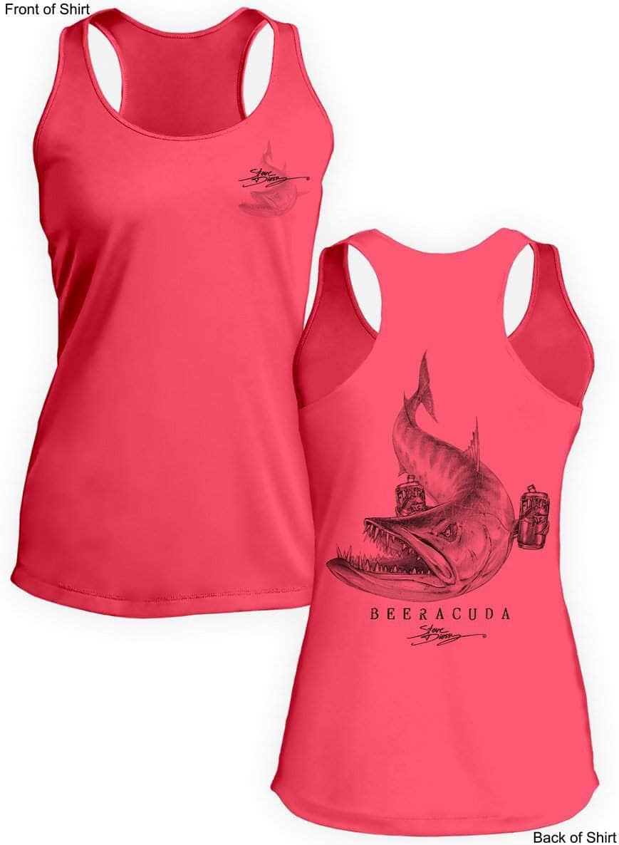 Beeracuda- Ladies Racerback Tank-100% Polyester